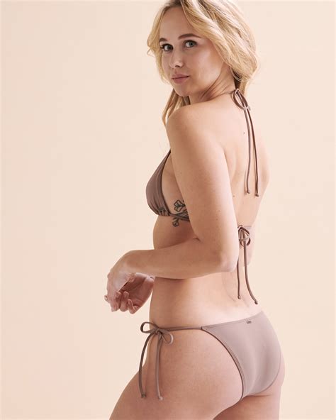 O NEILL Haut de bikini triangle Saltwater Solids Taupe foncé Bikini