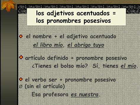 Ppt Los Pronombres Posesivos Powerpoint Presentation Free Download Id 675687