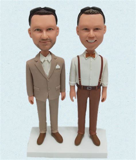 Custom Gay Wedding Cake Topper R3295 USD139 00 Custom Bobbleheads Personalized