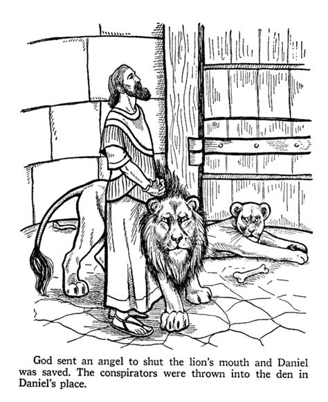 Daniel in the Lion's Den - Coloring Page - SundaySchoolist