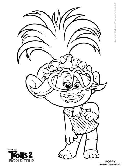 Cooper And Poppy Trolls Movie Coloring Page Poppy Coloring Page Cute