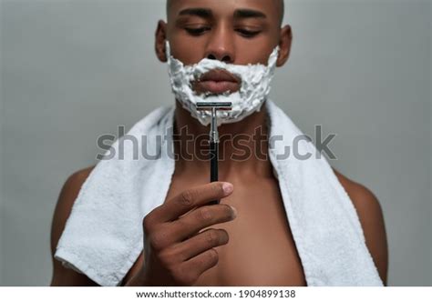 Portrat Focused Naked African American Man Stock Photo 1904899138