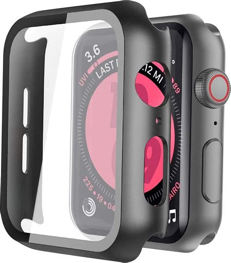 Langboom 2Pack Black Hard Case Compatible With Apple Watch SE 2 2024