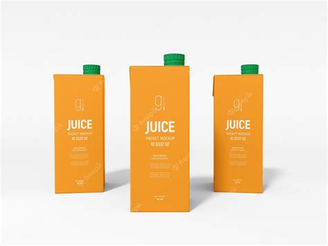 Premium Psd Paper Juice Carton Tetra Packet Packaging Mockup