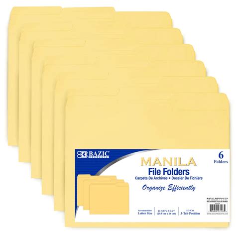 13 Cut Letter Size Manila File Folder 6pack Vbc Virginia Book