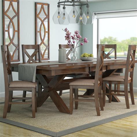 Laurel Foundry Modern Farmhouse Isabell 7 Piece Solid Wood Dining Set And Reviews Wayfair