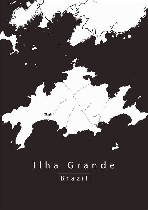 Map of Ilha Grande Brazil Island Map white ǀ Maps of all cities and ...