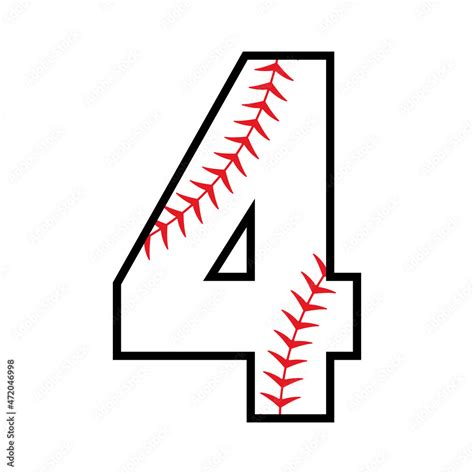 Baseball number 4 icon. Clipart image isolated on white background ...