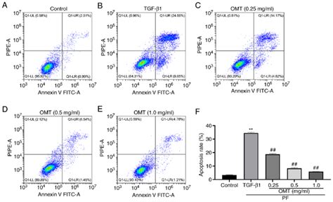 Omt Decreases Tgf β1 Induced Apoptosis Of A549 Cells Number Of