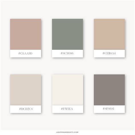 Earth Toned Minimalistic Colour Palettes Juniper Roots