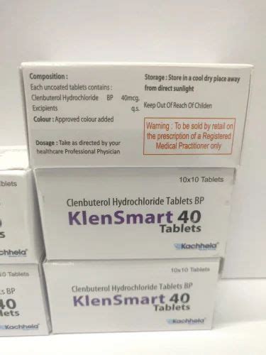 Clenbuterol Hydrochloride 40 Mcg At Rs 690box Durg Id 2852881654362