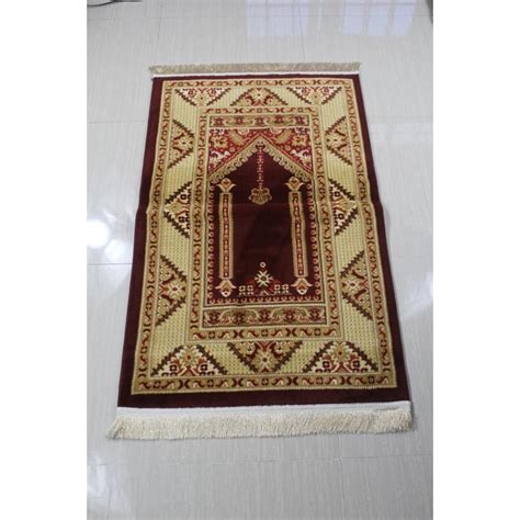 Jual Karpet Sajadah Imam Turki Tebal Besar 80x120 Maroon Shopee