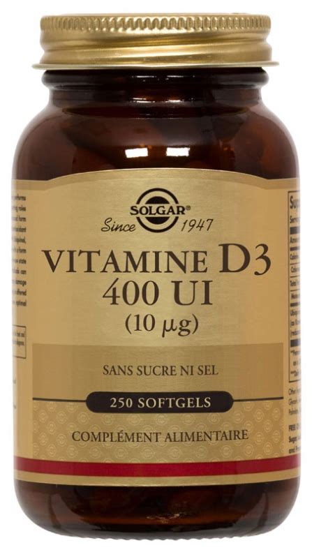 Solgar Vitamin D3 400 Ui 10mcg 250 Softgels