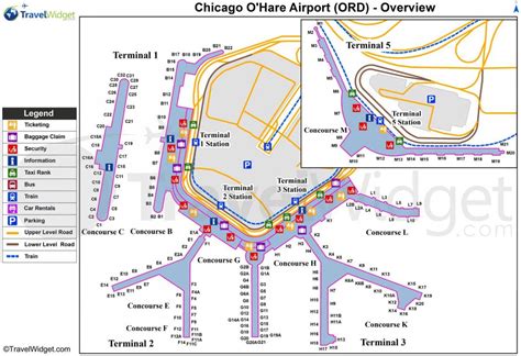 Chicago O Hare map - Chicago O Hare international airport map (United States of America)