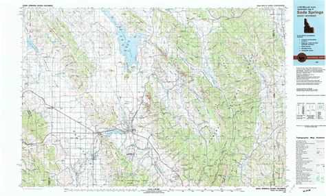 Soda Springs Topographical Map 1 100 000 Idaho Usa