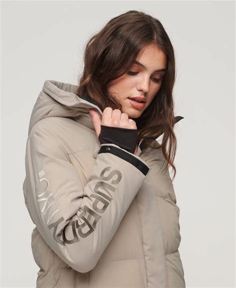 Womens Hooded City Padded Wind Parka Jacket In Chateau Gray Superdry Uk