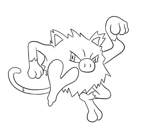 Mankey en Pokémon para colorear imprimir e dibujar ColoringOnly