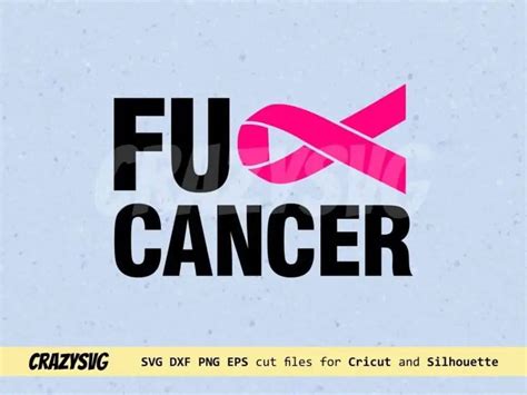 Fuck Cancer SVG Awareness Ribbon SVG Cut File Vectorency
