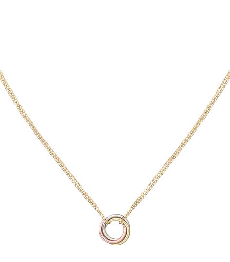 Cartier Small White Yellow And Rose Gold Trinity Necklace Harrods Uk