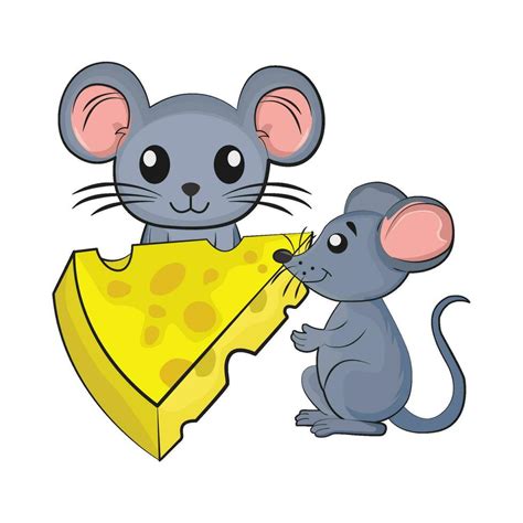 mouse with cheese illustration 36153817 Vector Art at Vecteezy