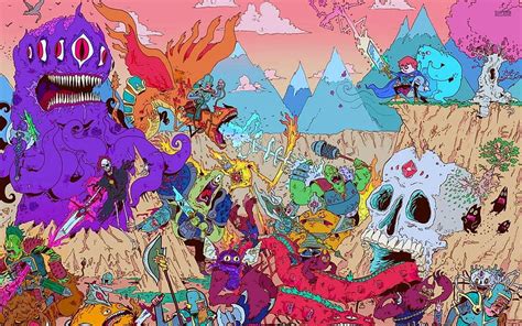 For Adventure Time Awesome K2N Psychedelic Adventure Time HD Wallpaper