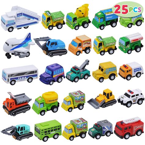 Buy JOYIN 25 Piece Pull Back City Cars And Trucks Toy Vehicles Set For