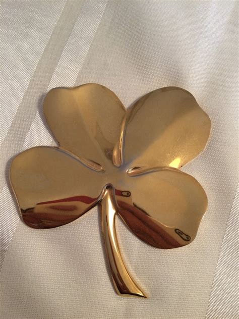 Gerity 1984 Brass Four Leaf Clover 24k Gold Plated Paper