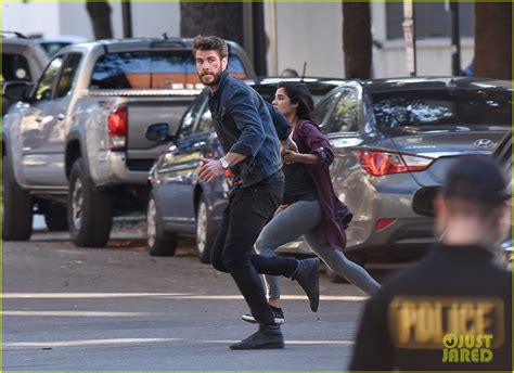 Liam Hemsworth Films Killerman Action Scene With Diane Guerrero