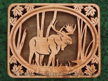 Self Framing Leaf Bordered Moose Sheila Landry Designs