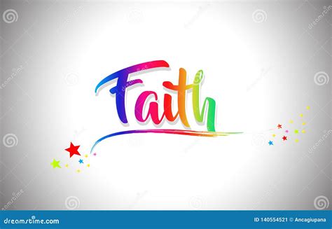 Faith Handwritten Watercolor Text Vector Illustration Cartoondealer