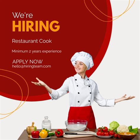 Hiring Chef Restaurant Cook Template Postermywall