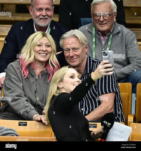 Björn Borg and wife Patricia Borg before Björn s son Leo Borg s match