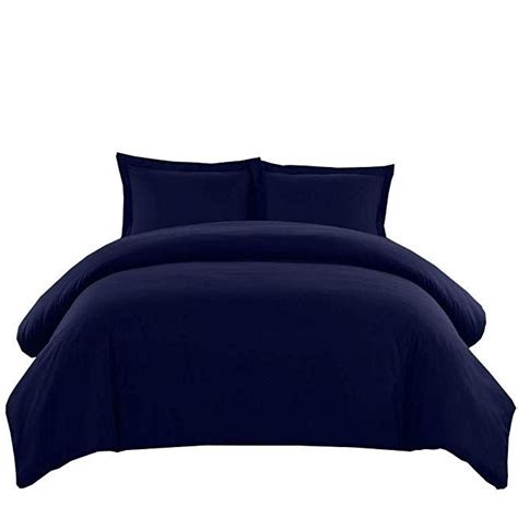 Royal Hotels Solid Navy 550 Thread Count 3pc Fullqueen Duvet Cover 100 Percent Cotton Sateen