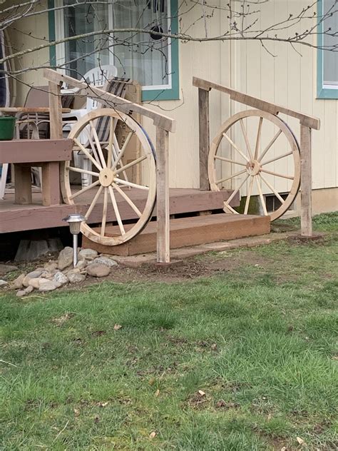 Wagon Wheel Railing For Rustic Home Decor