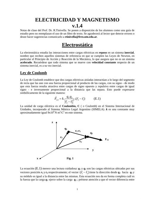 PDF ELECTRICIDAD Y MAGNETISMO v 1 4 Electrostática 1 ELECTRICIDAD Y