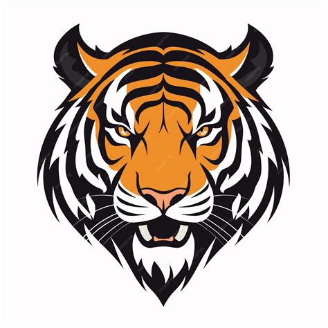 Premium Vector Hand Drawn Tiger Head Logo Design