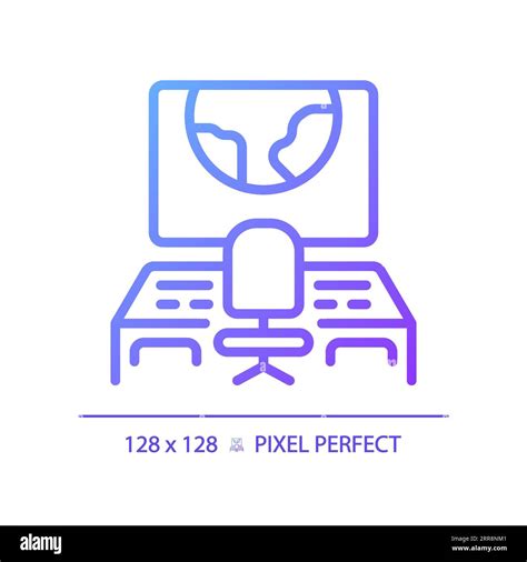 Mission Control Pixel Perfect Gradient Linear Vector Icon Stock Vector