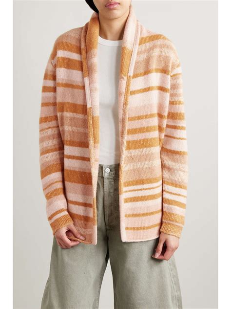 The Elder Statesman Striped Cashmere Cardigan Net A Porter