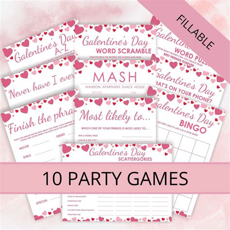 Ultimate Galentine S Day Game Bundle Fillable Galentines Etsy