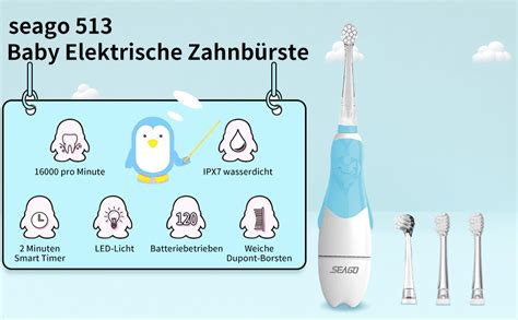 Amazon De Seago Elektrische Zahnb Rste Kinder Ab Jahr Baby