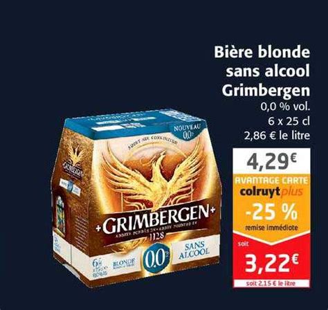 Promo Bi Re Blonde Sans Alcool Grimbergen Chez Colruyt Icatalogue Fr
