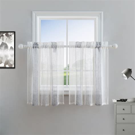 Haperlare 27 W X 36 L Sheer Tier Curtain Farmhouse Cafe Curtain With