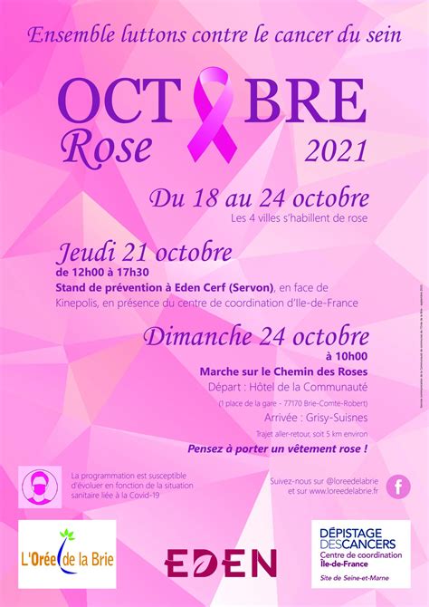 affiche octobre rose 6 L Orée de la Brie