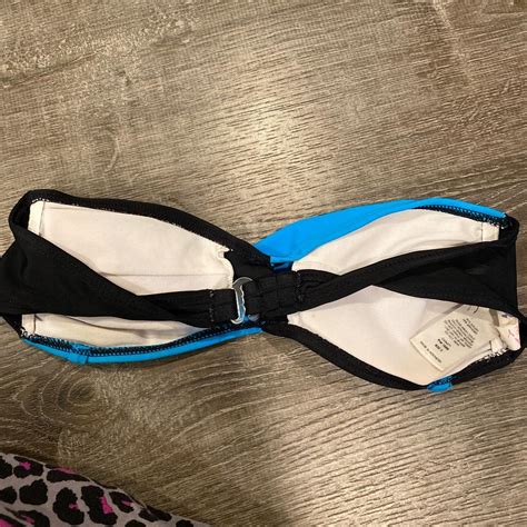 Hula Honey Blue And Black Bikini Size Small Depop