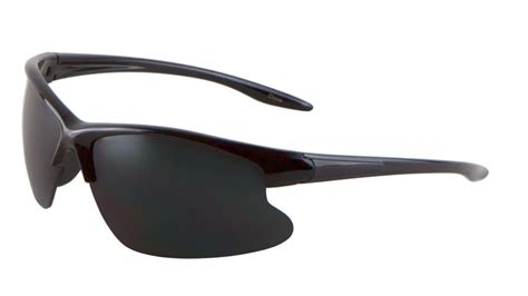 Semi Rimless Sport Wrap Sunglasses - Black Frames