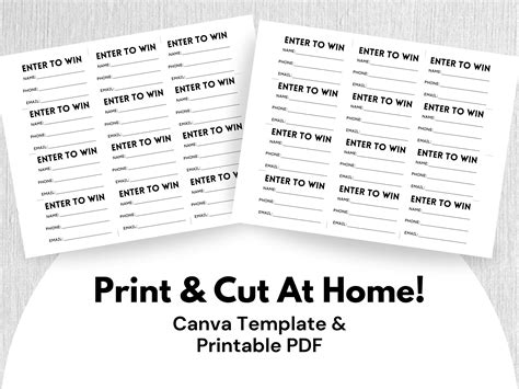 DIY Raffle Ticket Template for Canva Minimal Printable PDF Editable ...