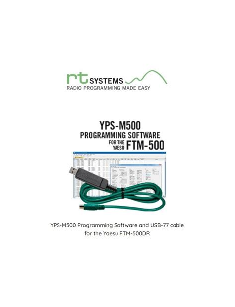 Yps M Programming Software And Usb Cable For The Yaesu Ftm D