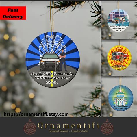 Policeman Ornament Personalize Ornaments Serving Christmas Day First