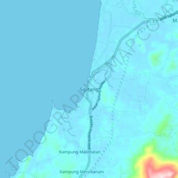 Sipitang topographic map, elevation, terrain