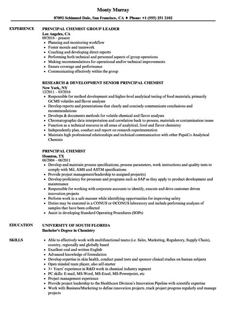 Chemist Resume Examples